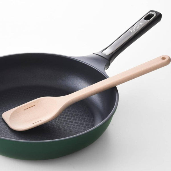 2 in 1 Wooden Cooking Spatula With Measuring Spoon Marks 29.5cm