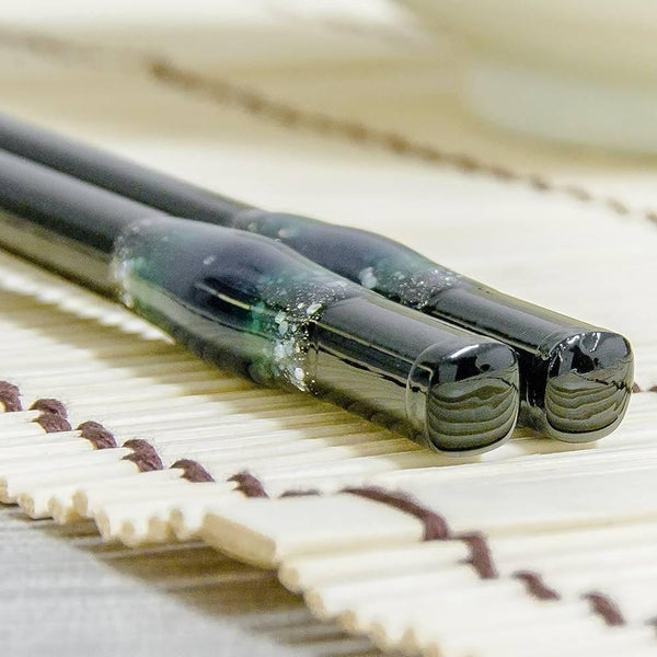 Aoba Dishwasher Safe Chopsticks Ocean Resin Design Black 23cm
