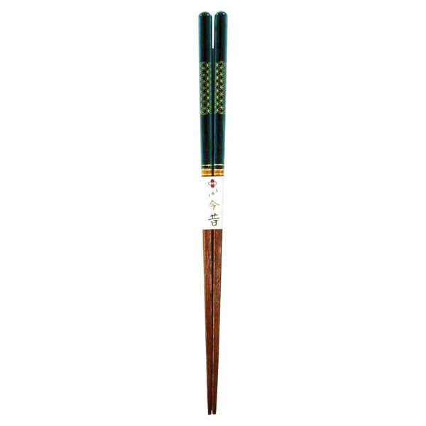 Aoba Dishwasher Safe Wooden Chopsticks Gold Pattern Elegant Green 23cm