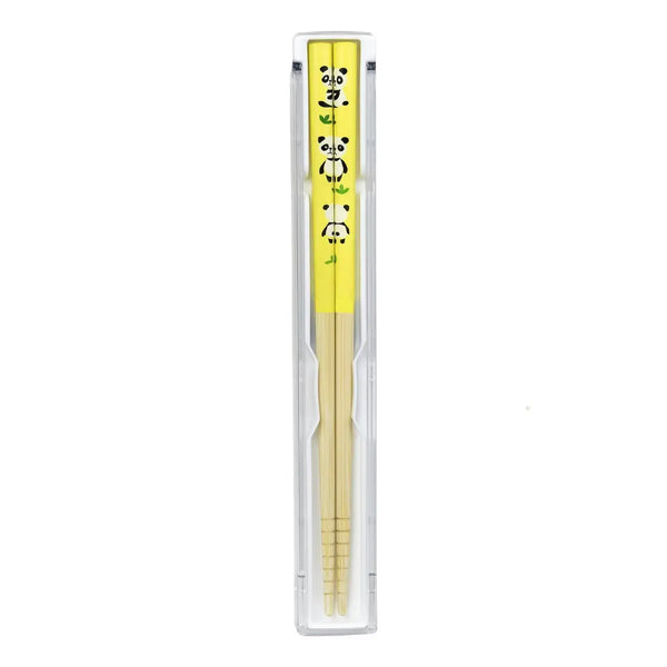 Bamboo Kid's Chopsticks With Case Dishwasher Safe Panda Design 19.5cm