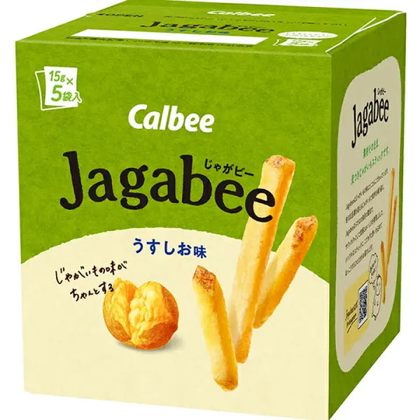 Bâtonnets de pommes de terre Calbee Jagabee Snack légèrement salés (paquet de 5 boîtes)