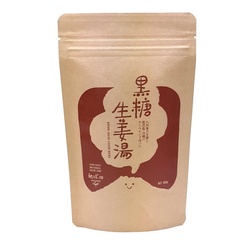 Chikyubatake Sweet Ginger Tea With Kokuto Brown Sugar 100g