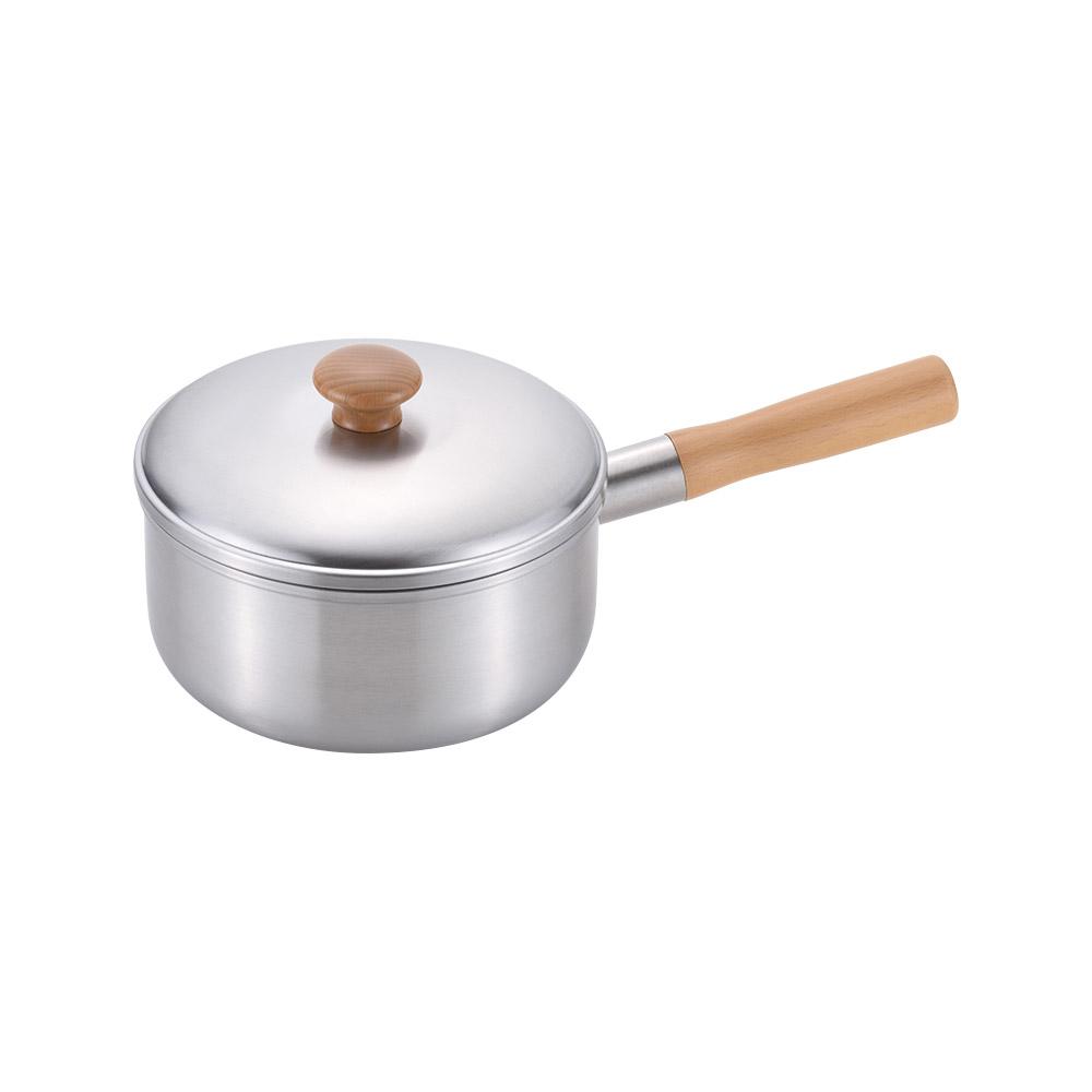 Chitose Stylish Wooden-Handle Saucepan With Lid (IH Compatible) 2.2L