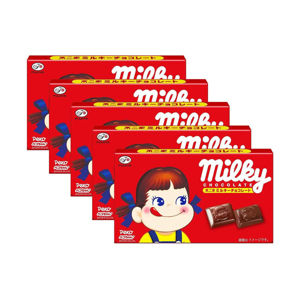 Fujiya Milky Chocolate-Coated Milk Candy Creamy Sweet Snack (Pack of 5)
