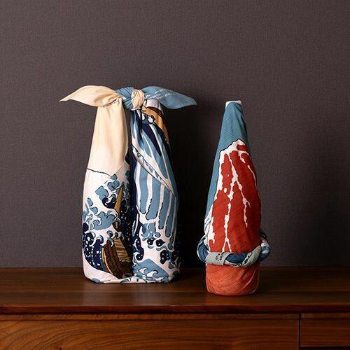 Furoshiki Red Fuji Ukiyo-e Art Cotton Wrapping Cloth 104×104cm