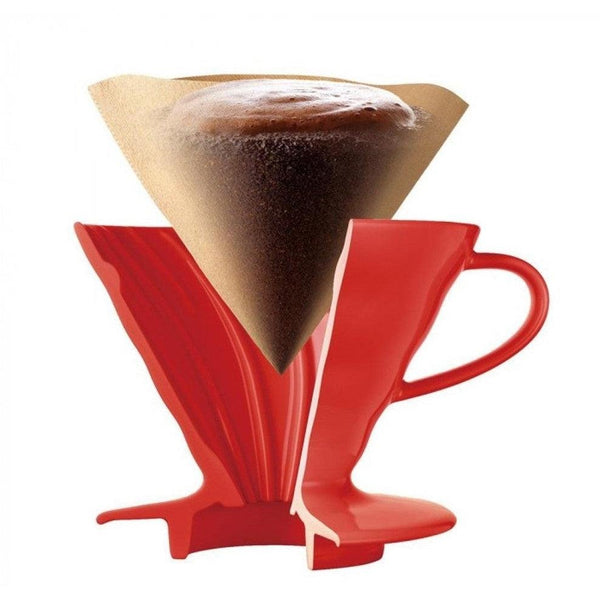 Hario V60 Ceramic Coffee Dripper 1~4 Cups Red
