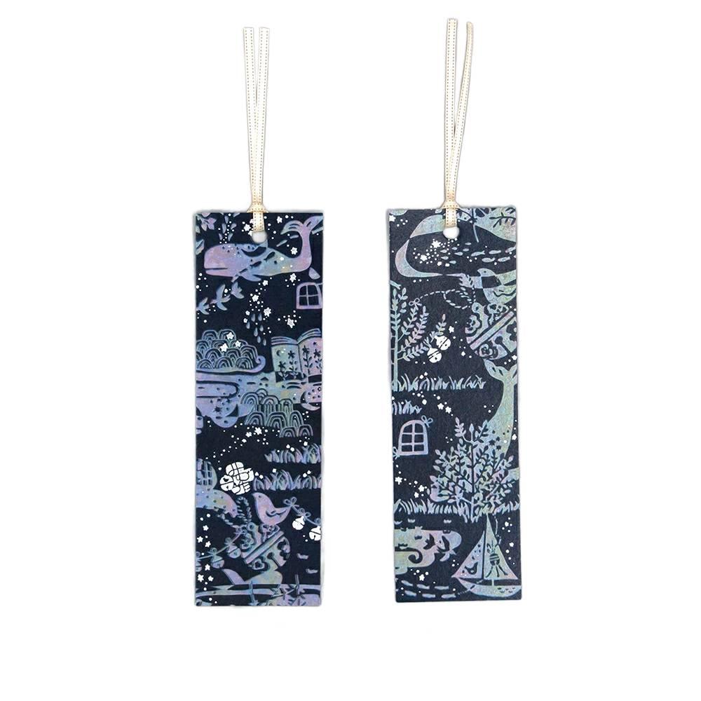 Holographic Foil Stamped Bookmark Whale Memorial Design 2 ct.
