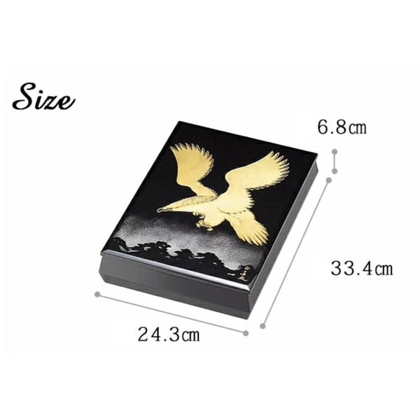 Isuke Handcrafted Lacquered Wooden A4 Storage Box Pine & Hawk