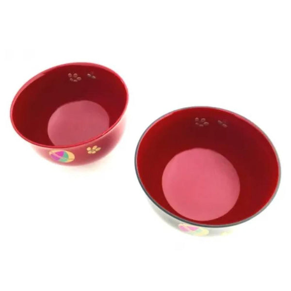 Isuke Japanese Lacquered Soup Bowls Temari Ball Design (Set of 2)