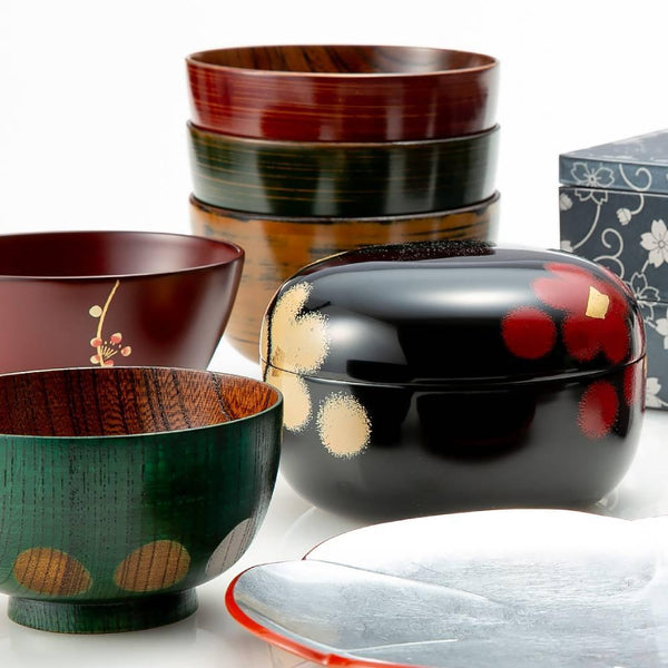 Isuke Japanese Lacquered Wooden Soup Bowl Black