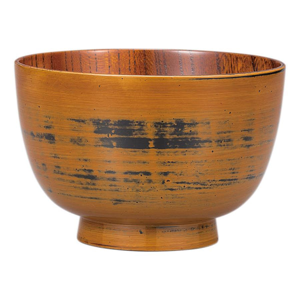 Isuke Japanese Lacquered Wooden Soup Bowl Yellowish