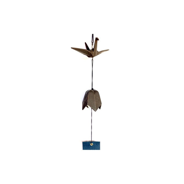 Iwachu Cast Iron Furin Origami Paper Crane Metal Wind Chime