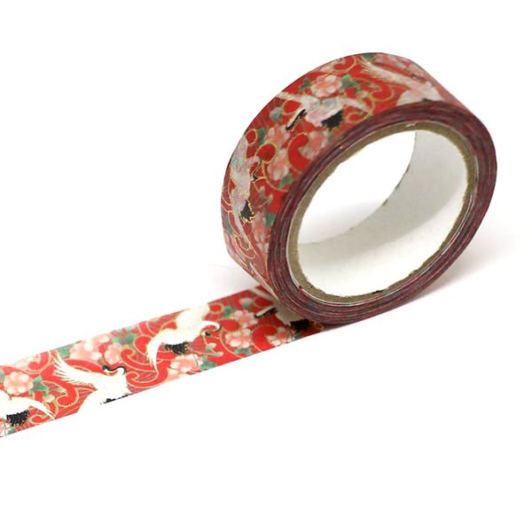 Kamiiso Kimono Washi Tape Flower Crane Pattern Masking Tape