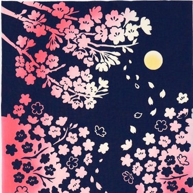 Kenema Tenugui Night Sakura Japanese Traditional Hand Dyed Cloth