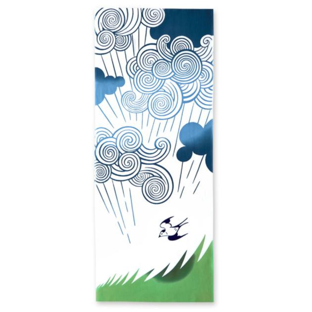 Kenema Tenugui Rain Clouds Japanese Traditional Hand Dyed Cloth