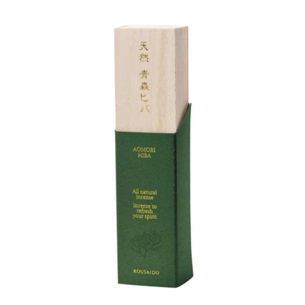 Kousaido All Natural Aomori Hiba Incense in Wooden Box 20 Sticks
