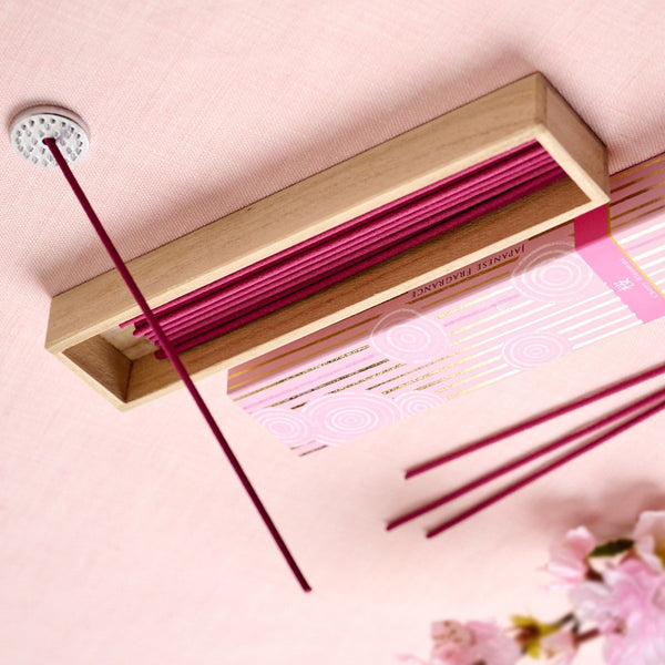 Kousaido Sakura Cherry Blossom Incense Sticks & Holder 40 ct.