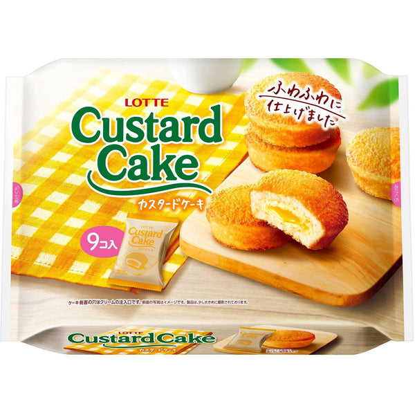 Lotte Custard Cake Custard Cream Filled Snack Cakes 9 Pieces