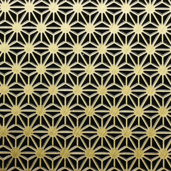 Luxury Brass Coaster Japanese Design Asanoha Leaf Pattern φ8.6cm