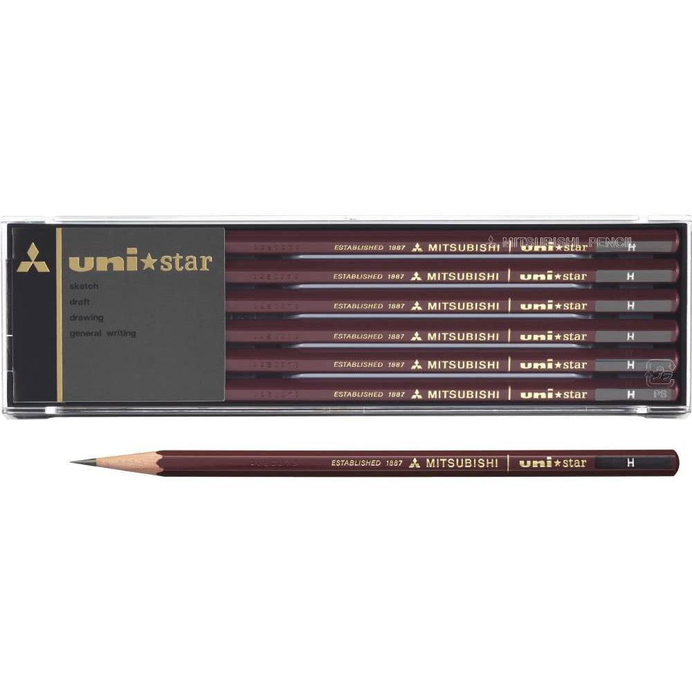 Mitsubishi Uni Star Japanese Graphite Pencils H 12 Pieces
