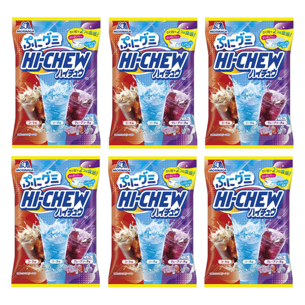Hi-Chew Assortment Soft Candy 3 Soda Flavors 68g (Pack of 6)