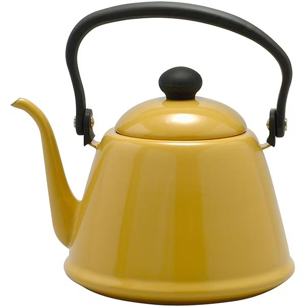 Noda Horo Drip Kettle II Retro Enamel Gooseneck Kettle Yellow 2L