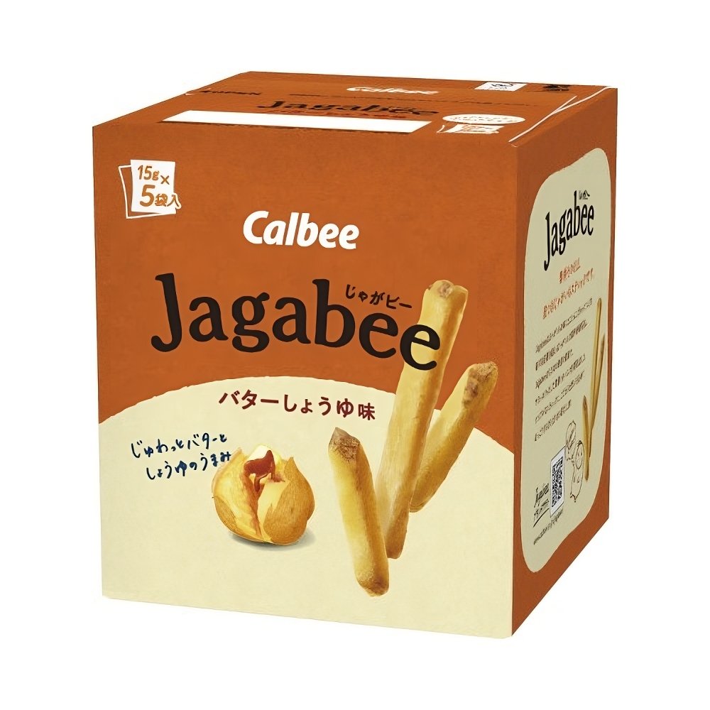 Calbee Jagabee Potato Sticks Snack Butter Soy Sauce (Pack of 3 Boxes)