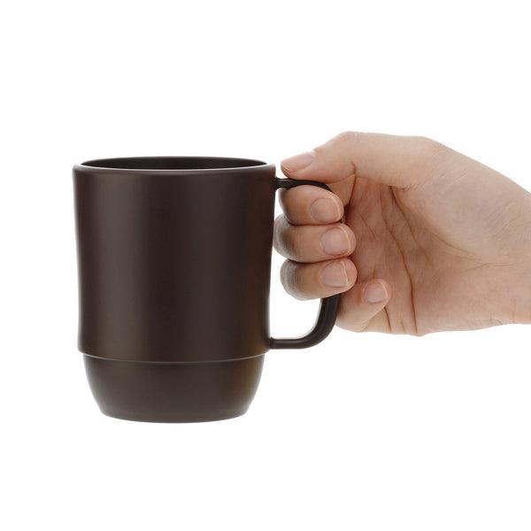 Inomata Microwavable Plastic Coffee Mug Brown