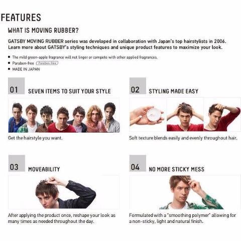 Mandom Gatsby Moving Rubber Hair Wax Grunge Mat 80g
