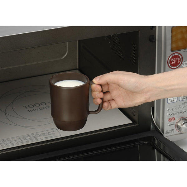 Inomata Microwavable Plastic Coffee Mug Brown