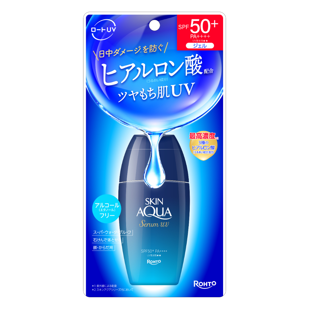 Rohto Skin Aqua Hyaluronic Serum UV Sunscreen Gel SPF50+ 70g