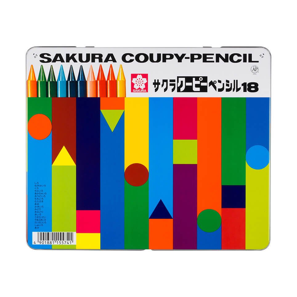 Sakura Color Coupy Pencil Japanese Crayon Pencils 18 Color Set
