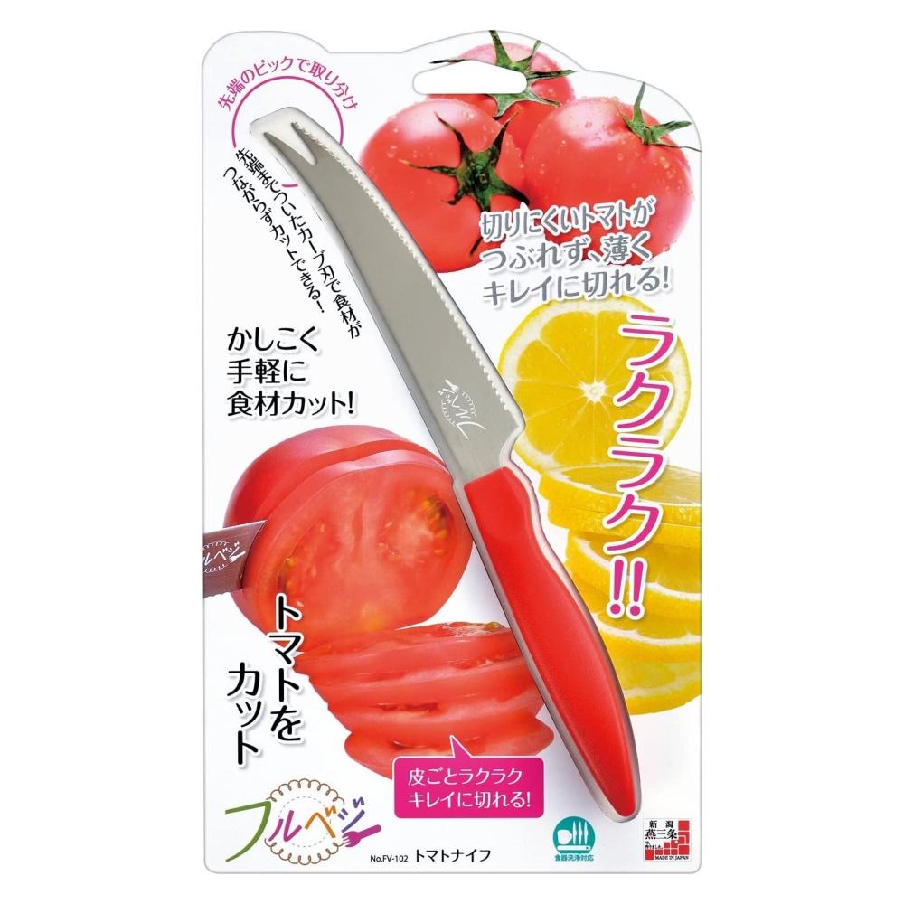 Shimomura Curved Serrated Bar Knife Tomato & Cheese Pronged Knife 230mm