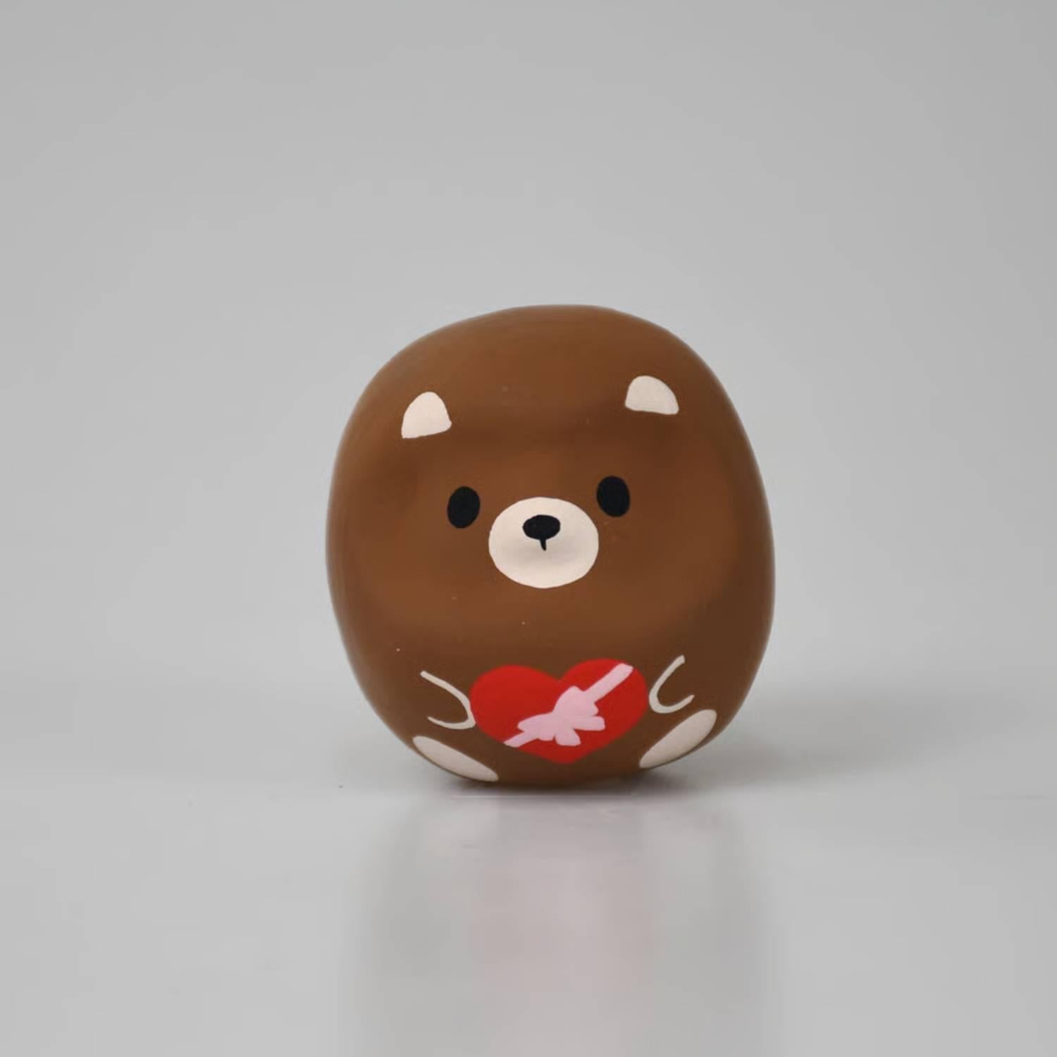 Shirakawa Daruma Cute Bear Daruma Doll Good Luck Charm 4.5cm