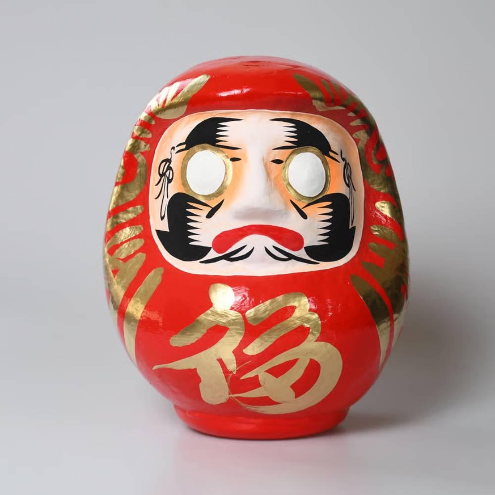 Shirakawa Daruma Doll “Ho” Handmade Good Luck Charm Red Doll 25cm