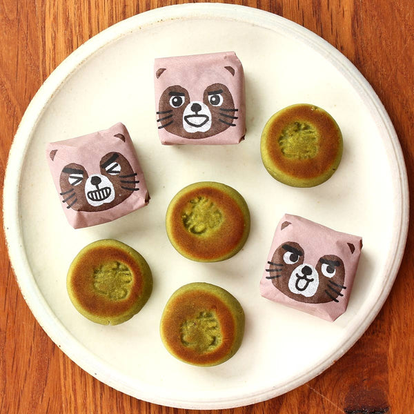 Tanuki Manju Japanese Traditional Bite-Sized Matcha Cake (Pack of 3)