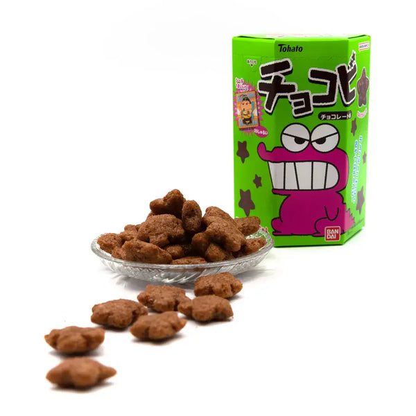 Tohato Chocobi Star Shaped Chocolate Corn Puff Snack + Shin-Chan Sticker 25g (Pack of 3)