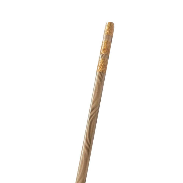 Wooden Muddler Dishwasher Safe Cocktail Stirrer Gold Wave 20cm