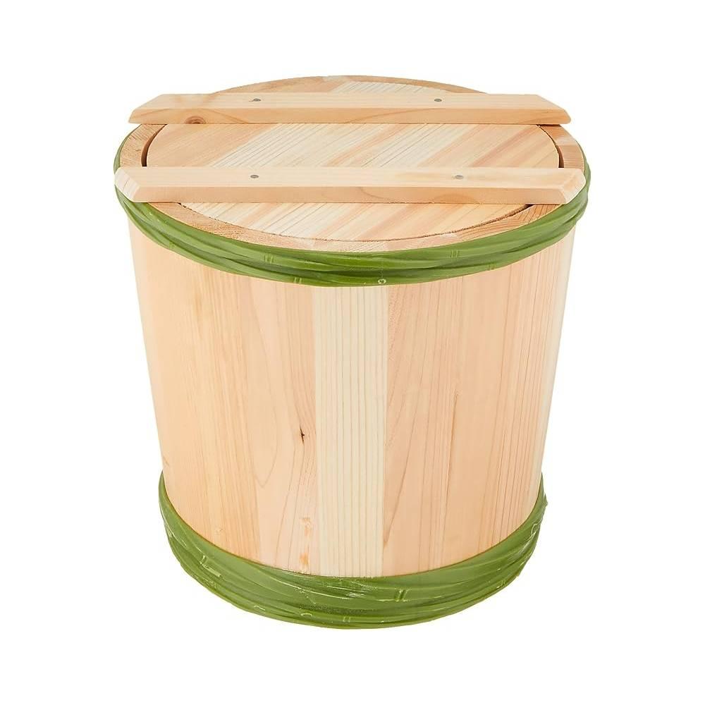 Wooden Pickling Barrel For Making Japanese Pickles 6kg Capacity