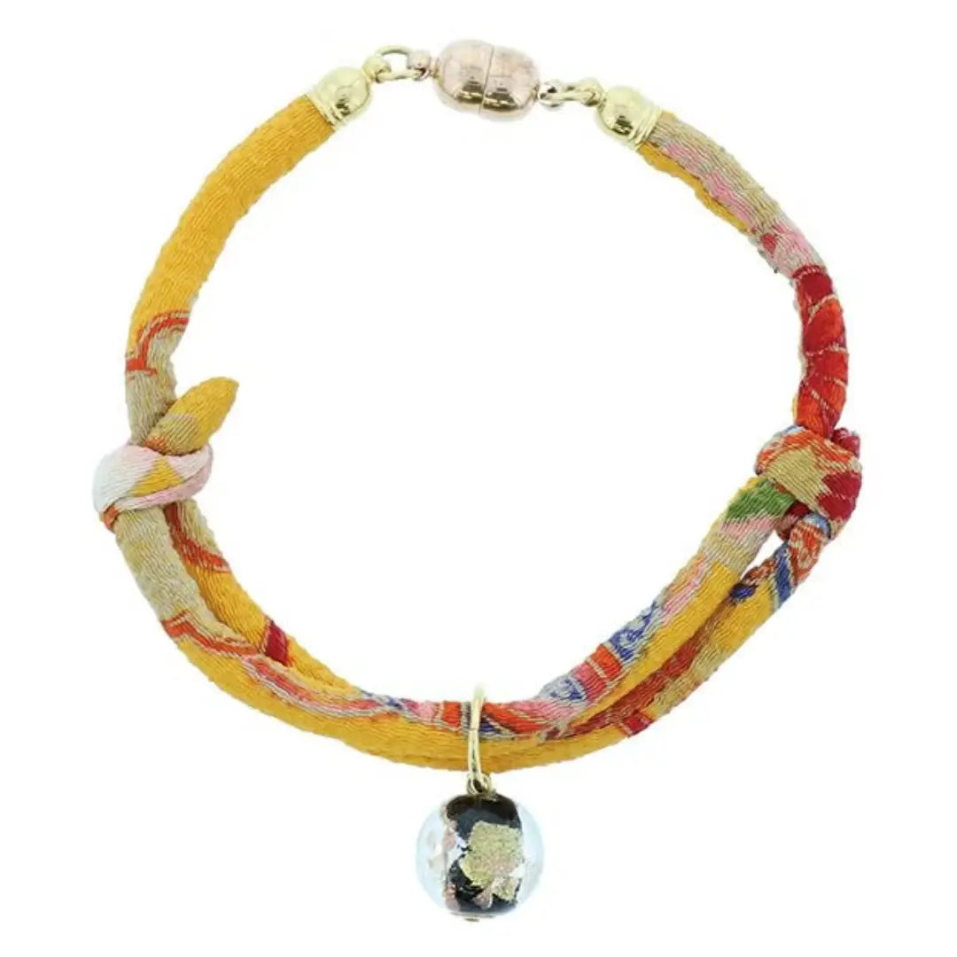Add.Mate Japanese-Style Cat Collar with Glass Ball Yellow 17-28cm