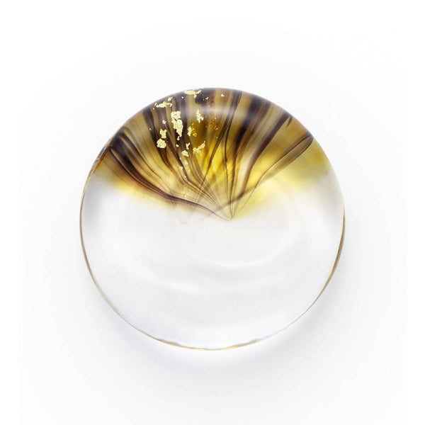 Aderia Handmade Glass Chopsticks Rest Gold Amber Glass Design