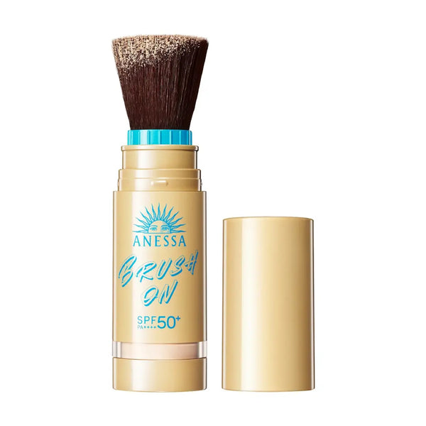 Pinceau de protection solaire UV parfait Anessa sur le maquillage en poudre SPF50+
