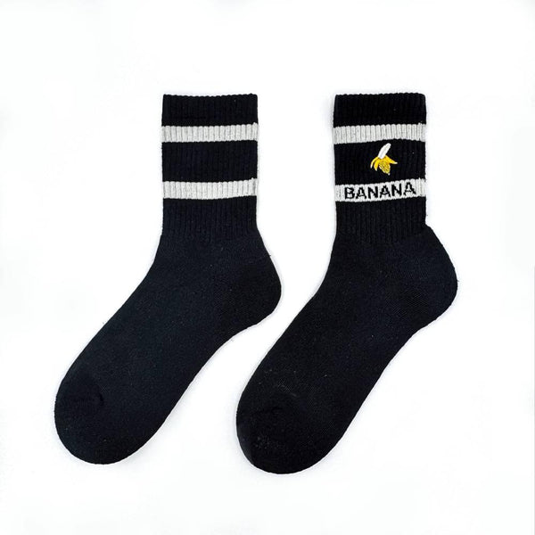 Banana Deodorizing & Sustainable Black Crew Socks 25-28cm