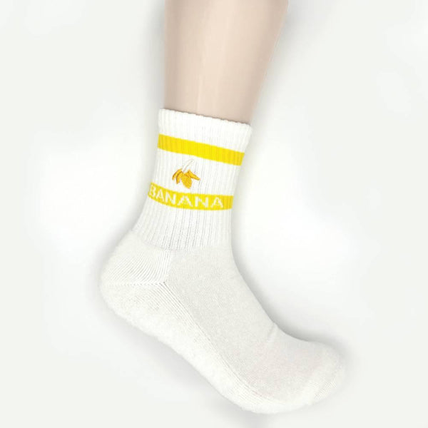 Banana Deodorizing & Sustainable White Crew Socks 25-28cm