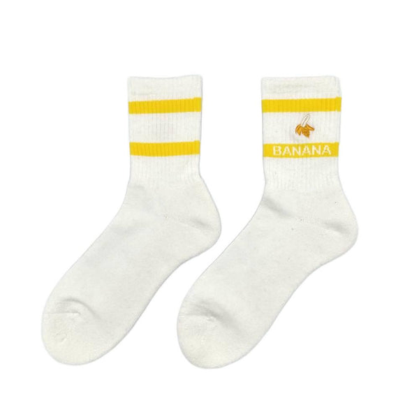 Banana Deodorizing & Sustainable White Crew Socks 25-28cm