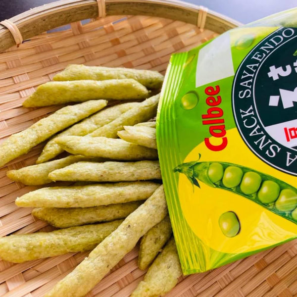 Calbee Sayaendo Baked Real Green Peas Chips Snack (Pack of 3)