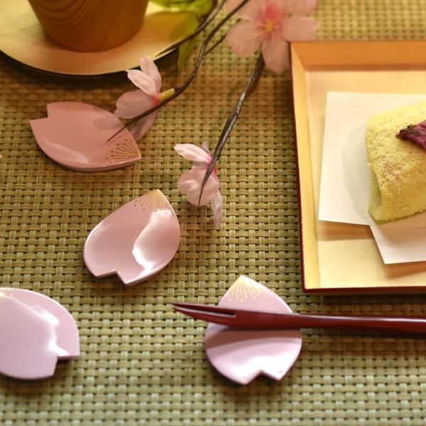 Decorative Chopsticks Rest Cherry Blossom Petal Shaped Pink 1pc