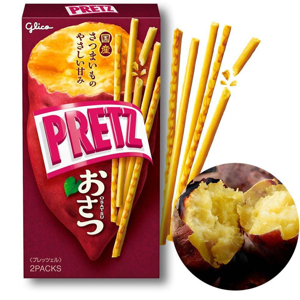 Glico Pretz Osatsu Satsumaimo Sweet Potato Biscuit Sticks 62g (Pack of 10)