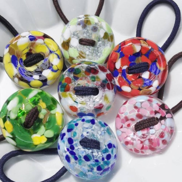 Hair Drop Handmade Glass Bead Hair Tie Nightingale Green Glass