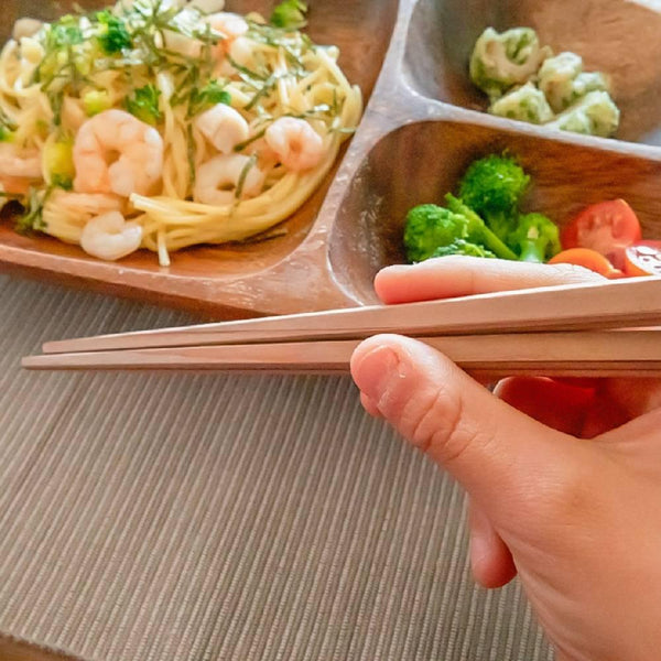 Handcrafted Children's Chopsticks Unbleached Natural Sugi Cedar 18cm